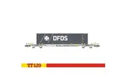 Hornby Tt:120 Touax Sffgmss Ifa Wagon With 45 Container Dfds Era 11