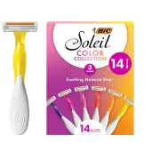 BIC Soleil Smooth Colors Women's Razors, 14 Count with Aloe & Vitamin E
