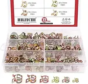 Hilitchi 72 pcs Spring Band Type Action Fuel/Silicone Vacuum Hose Pipe Clamp Low Pressure Air Clip Clamp (10 x 7mm 10mm 11mm 14mm 16mm 17mm)