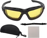 Safety Goggles Anti-Fog Clear Lens,Anti Fog Goggles with Dual Layer Lens, Impact, Scratch Proof, and 400 Glasses with Detachable Strap, for Cycling, Running (Amber)