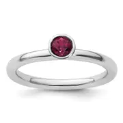SS Stackable Expressions High 4mm Round Rhodolite Garnet Ring