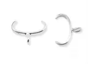 Pinch Bail, 12 Silver Plated Beadalon 10mm Bails to Make a Charm Or Pendant