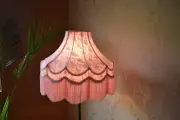 Lampshade scallop pink embroidered hand-stitched table lampshade floor lampshade