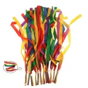 ORZIZRO Rainbow Dance Ribbons 12PCS Rhythm Ribbon Streamers for Kids Children A