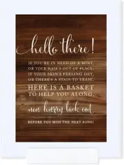 Andaz Press Wedding Framed Party Signs, Rustic Wood Print, 5x7-inch, Bathroom Ba