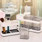 Double Cup Toothbrush Holder 2-in-1 Mouthwash Cup Set for Men and Women