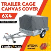6X4 TRAILER CAGE CANVAS COVER TARP (600mm) Canvas Best Quality Waterproof 2 FOOT