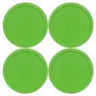 Pyrex 7402-PC 4PK Green Plastic Round 6/7 Cup Storage Lid Cover for Glass Bowl
