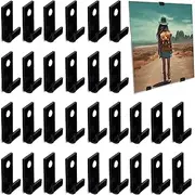 30 Pcs Acrylic Vinyl Record Wall Mount Vinyl Display Shelf Black Vinyl Record Holder Record Display CD Album Card Collection Record Shelves Office Home Wall Decoration