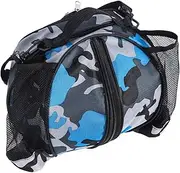 Single Strap Sports Bag for Crossbody Football Volleyball Mesh Backpack with Side Pockets for Water Bottles Snacks and Gear for Outdoor Activities and Training