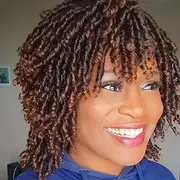 QUEENTAS Afro Wigs for Women Short Braided Hair Wig Faux Locs Twist Synthetic Wig (Black to Brown)