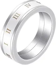 [Mulmoy] Simple Ceramic Digital Rotation Creative Stainless Steel Titanium Steel Ring