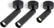 Industrial 8°/15°/24° Narrow Beam Ceiling Spotlights 3W 5W Surface Mount Pin Spot Light for Jewelry Museum Gallary Picture Light(Black 65mm,5W 3000K)