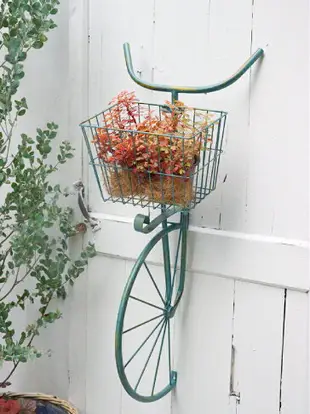 花架庭院鐵藝自行車花籃墻壁掛件戶外花園陽臺墻面裝飾布置擺件