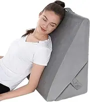 Bed Wedge Pillow Adjustable Folding Memory Foam Sleeping Reading Pillow Incline Cushion System for Legs and Back Reflex-Gray Color