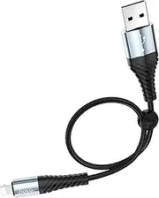 Hoco X38 Cool Charging USB-A to Lightning Anti Bending Cable, 25 cm Length, Black