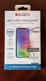 ZAGG Invisible Shield Glass Elite VisionGuard+, for iPhone 12/12 Pro/11/Xr NEW