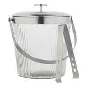 Ecology Ritz Soda Lime Glass/Stainless Steel Ice Bucket Holder w/ Tongs 3.2L