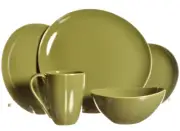 DIANE VON FURSTENBERG DVF Pebblestone Avocado Green 5 Piece Place Setting New