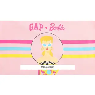 Gap 女童裝 Gap x Barbie芭比聯名 Logo純棉印花鬆緊短褲-粉色(810362)