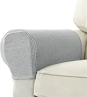 Couch Arm Covers Luxurious Sofa Armrest Covers Soft and Thick Chair Arm Protectors, Universal Fit(Gray,3PCS)