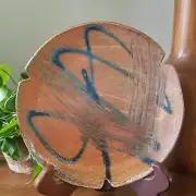 Studio Pottery Decorative Plate/Dish Abstract Design & Unique Edge Artist Signed
