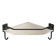 Corner Shower Caddy Bathroom Shower Organizer Acrylic Shower Shelf No Drilling Large Capacity for Bathroom Dorm Kitchen Triangle Black Single Layer with Hook