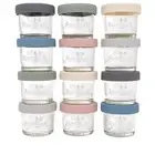 Glass Baby Food Jars 4oz 12-Pack, Reusable Containers, Freezer & Microwave Safe