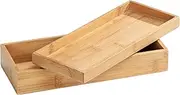 WENKO Terra Bamboo Organiser Box with 3 Compartments - Storage Box, Bathroom Basket, Bamboo, brown, Maße (B x H x T): 24 x 6 x 10 cm