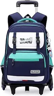 [Yumenam] School Bags for Boys with Wheels, Kids Trolley Bag,Children's Backpack Rolling Backpack Primary/Secondary School Backpack Back Bookbags with Night Reflection