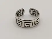 Sterling Silver Toe Ring. Square Spiral Design. Adjustable Size. 925 Silver