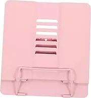 ZUNOXAZ 1Pc Adjustable Learning Rack Portable Desktop Reading Stand for Students Metal Book Holder for Safe Reading for Book Lovers Pink Color