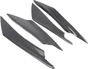 4pcs Universal Carbon Fiber Car Body Spoiler Front Bumper Lip Splitter Fins Trim for Enhanced and Racing (Water Transfer Carbon Pattern)
