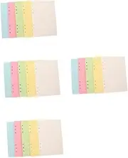 TEHAUX 4sets Versatile A5 Binder Planner Paper 6 Hole Punched Lined Paper for Notebook Binder Refills 100sheets*4