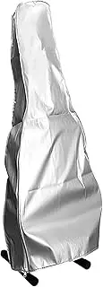 Guitar Case, Acoustic Protector Cloth, Sun Proof Protective Guitar Cover with Zipper, Sturdy Shield 17.13x5x42.76 Inches for Most String Instruments, Ideal for Storage and Travel, Silver, Refer to