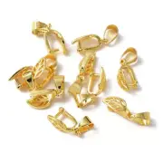 10x Brass Leaf Ice Pick Pinch Bails for Pendant Making Jewelry Findings 13.5x5mm