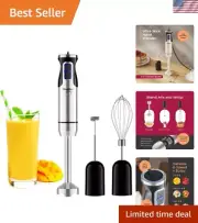 Compact Ergonomic Immersion Blender with Whisk & Frother Accessories - 2 lbs