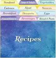 24 Recipe Cards Dividers with Tabs Recipe Box dividers 4x6 Inch Helps Organize Recipe Box for Christmas Holiday Party Supplies (Watercolor)