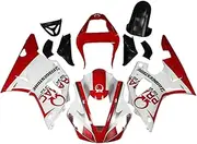 Areyourshop Motorcycle Fairing Injection Fairing Set Fit for Ya-ma-ha YZF 1000 R1 2000-2001 Fairing Kit Injection Mold ABS Plastic Bodywork Fairings Pre-Drilled Holes Easy Installation