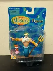 Vtg Mattel Disney Little Mermaid King Triton & Sea Horse Action Figure NOS 8A