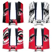 NHL CAROLINA HURRICANES VINYL SKIN FOR SONY PS5 PRO DIGITAL EDITION BUNDLE