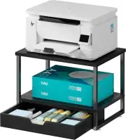 Simple Trending 2 Tier Desktop Printer Stand with Sliding Wood Storage Drawer...