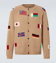[Bode] Bode Round-The-World alpaca and wool cardigan AU 93 beige