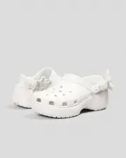 [Crocs] Crocs Women's Platform Bouquet Clogs Shoes in Moonlight Cream Size W7 W7 Moonlight Cream