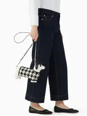 claude houndstooth sweater dachshund crossbody
