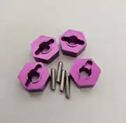1/10 RC car M12 12mm Hex Alloy Wheel Nut Adaptors & Pins Purple