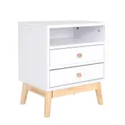 La Bella White Bedside Table Side Storage Cabinet Nightstand Bedroom 2 Drawer ANYA