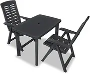 Patio Furniture Sets 3 Piece Bistro Set Plastic Anthracite