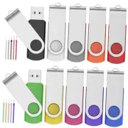 32GB USB Flash Drive Bulk 10 Pack USB Drive 32 GB, Portable Zip Drive Swivel