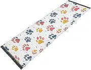 PDZRMY Colorful Paws White Washable Runner Rug 2’ x 6’ Non-Slip Kitchen Runner Rug for Hallways Entryway Bedroom Living Room Floor Carpet Runner- Soft Thin Mat for Family Pet